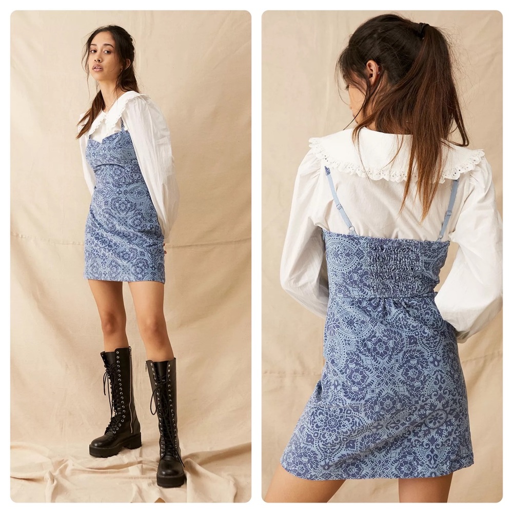 UO after all blue floral dress NWT